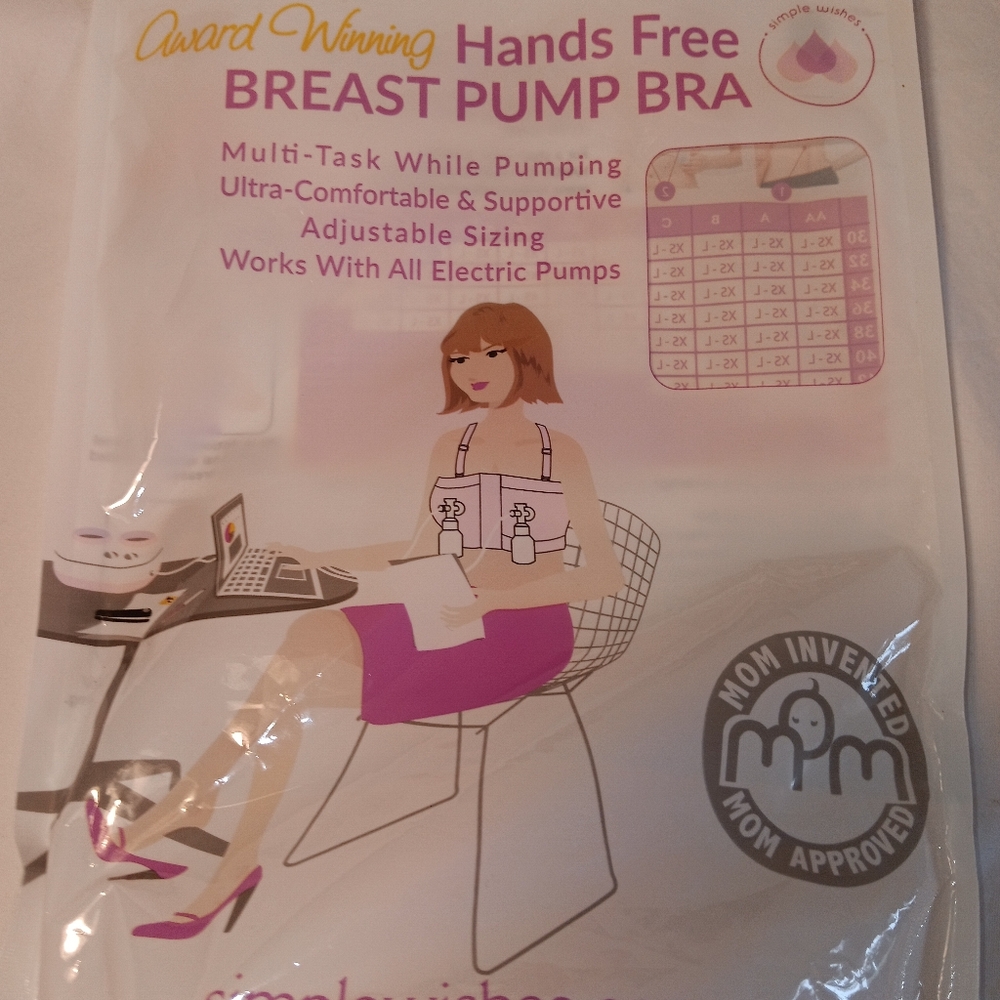 Simple Wishes Hands Free Breast Pump Bra L to Plus Adjustable Sizing